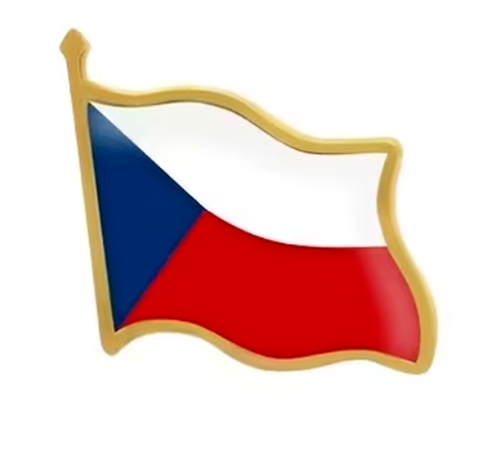 ODZNAK ČESKÁ VLAJKA VLAJÍCÍ ZLATÝ LEM